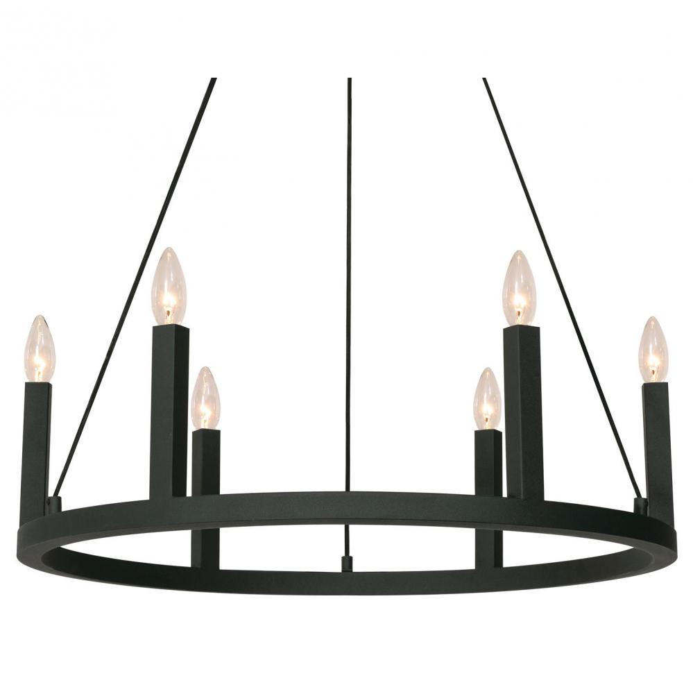 26" 6-Light Grace Chandelier - Black