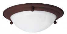 AFX Lighting, Inc. HF6213RBSCT - Two Light Oil Rubbed Bronze White Swirl Glass Bowl Flush Mount