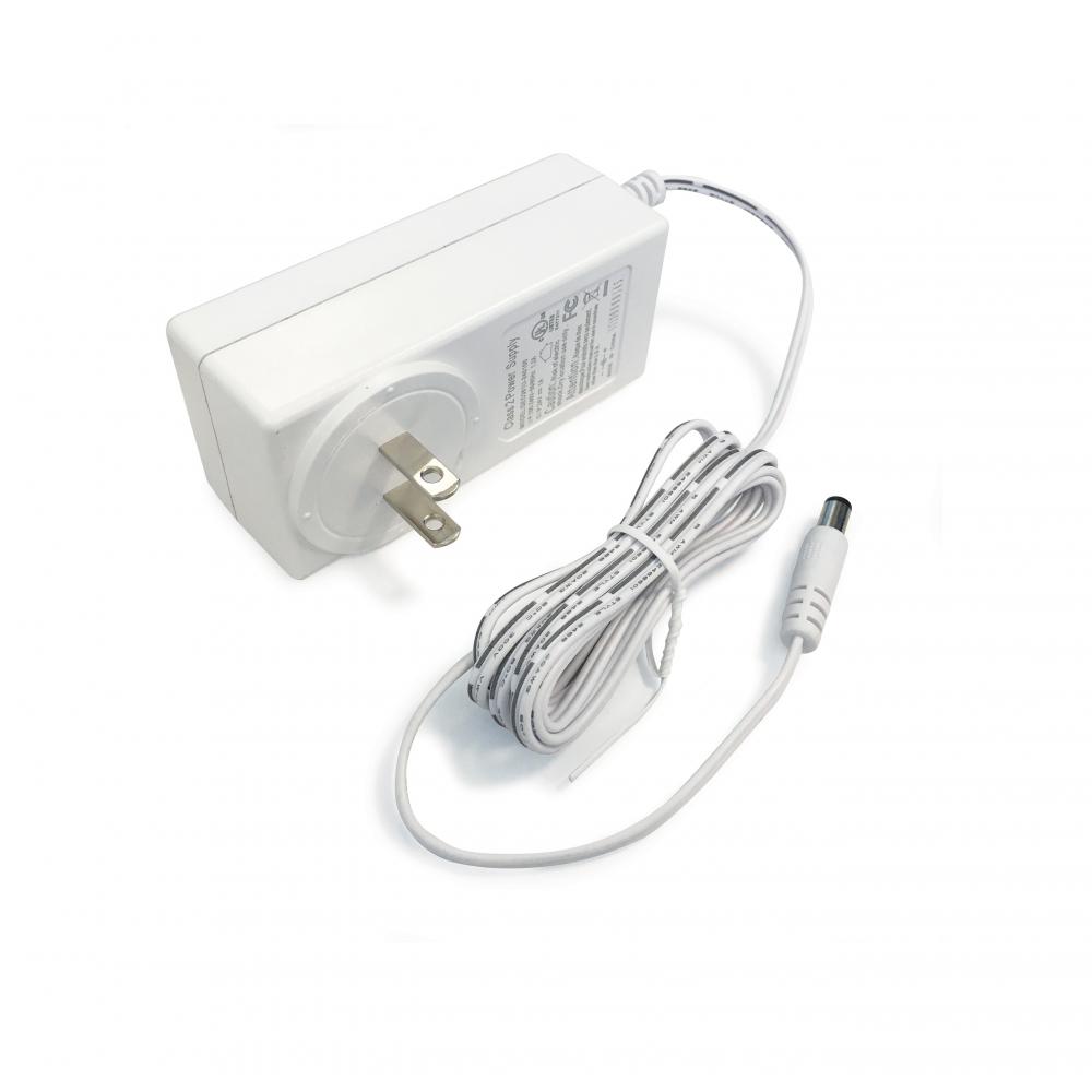 12V 24W Plug-in LED Driver, White Finish