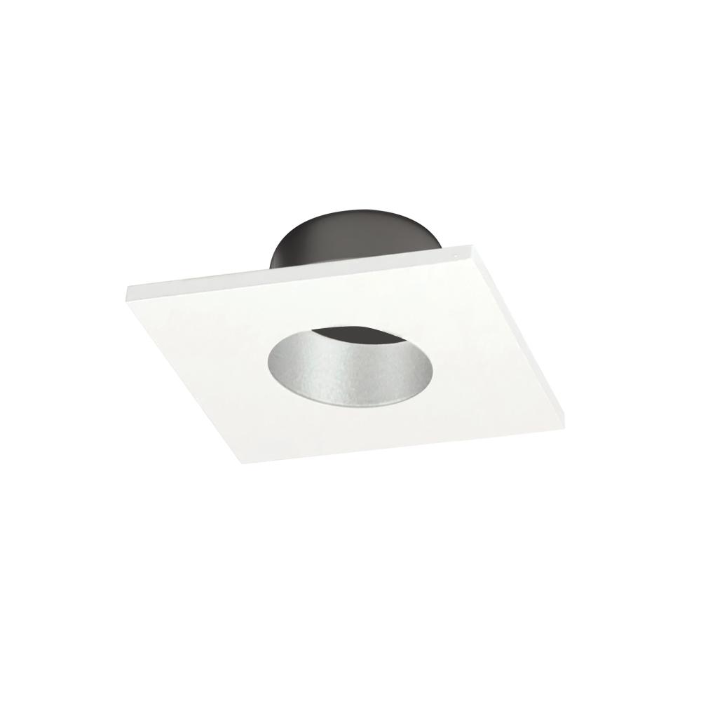 1" Iolite Can-less Square Downlight Trim, Haze Reflector / White Flange