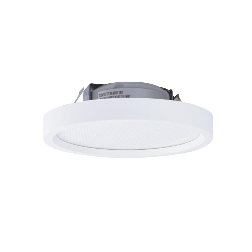 4" SURF Regressed Edge-Lit Surface Mounted LED, Round Baffle, 650lm, 11W, 2700K, 90+ CRI, 120V