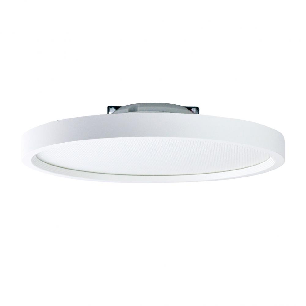 7" SURF Regressed Edge-Lit Surface Mounted LED, Round Baffle, 1000lm, 14W, 2700K, 90+ CRI, 120V