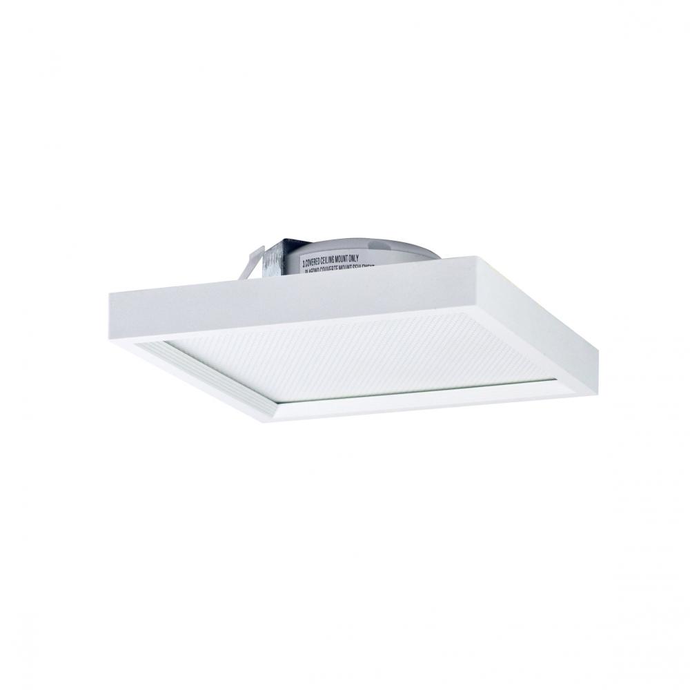 4" SURF Regressed Edge-Lit Surface Mounted LED, Square Baffle, 650lm, 11W, 2700K, 90+ CRI, 120V