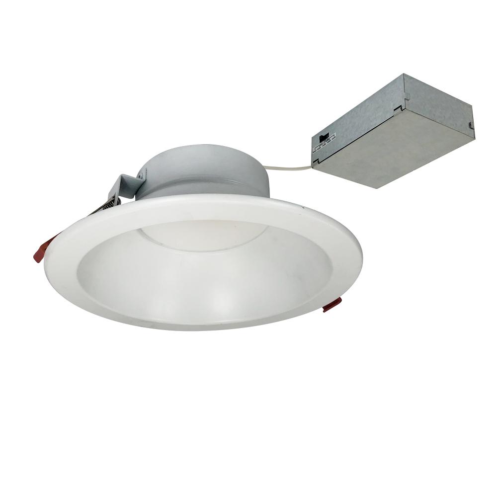 8" Theia LED Downlight with Selectable CCT, 2100lm / 22W, Matte Powder White Finish