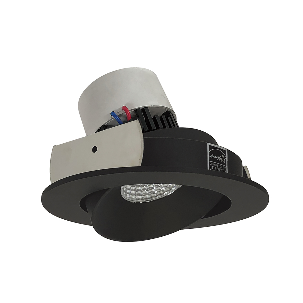 4" Pearl LED Round Adjustable Cone Retrofit, 1000lm / 12W, 2700K, Black Reflector / Black Flange
