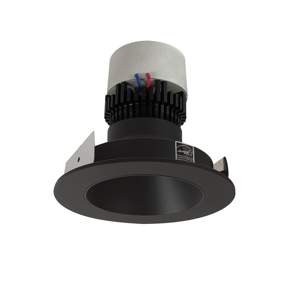 4" Pearl LED Round Retrofit Reflector, 1000lm / 12W, 2700K, Black Reflector / Black Flange