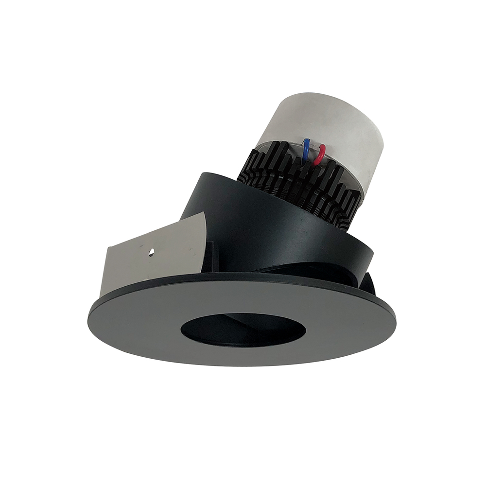 4" Pearl LED Round Adjustable Pinhole Retrofit, 1000lm / 12W, 2700K, Black Pinhole / Black