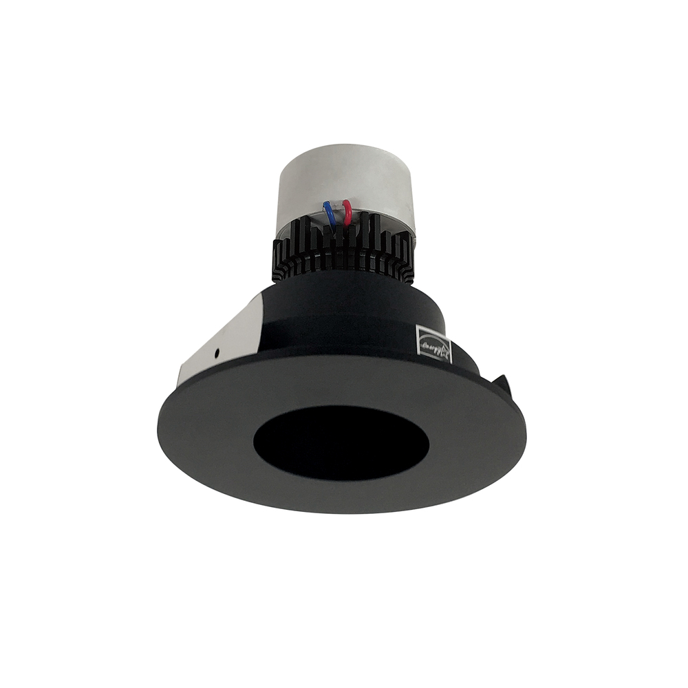 4" Pearl LED Round Pinhole Retrofit, 1000lm / 12W, 2700K, Black Pinhole / Black Flange