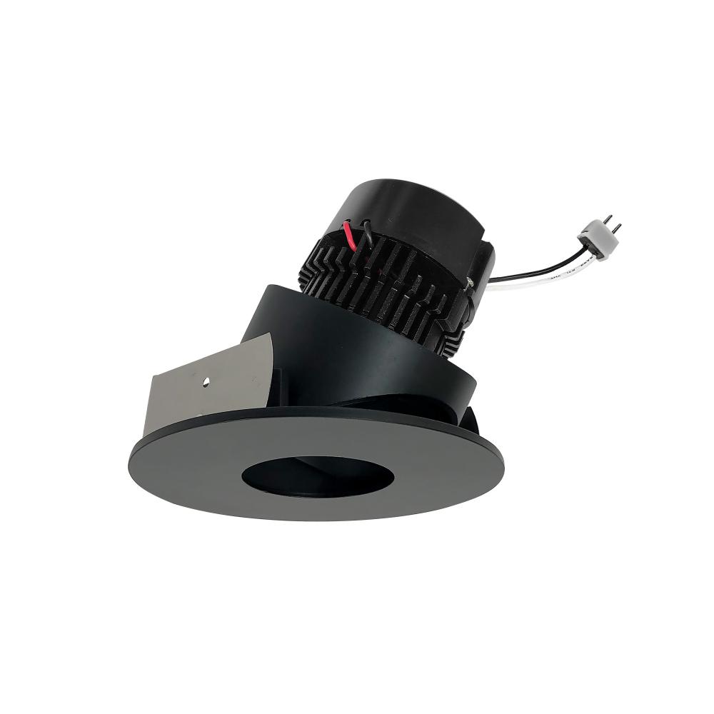 4" Pearl Low Voltage LED Round Adjustable Pinhole Retrofit, 950lm / 11W, 4000K, Black Pinhole /