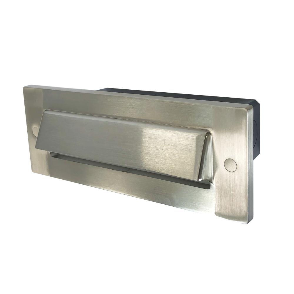 Brick Die-Cast LED Step Light w/ Horizontal Shroud Face Plate, 149lm, 4.6W, 3000K, Brushed Nickel,