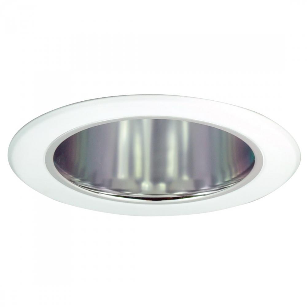 5" Reflector Cone w/ Metal Ring, Chrome/White