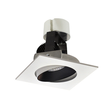 Nora NIR-4SC50XBW - 4" Iolite LED Square Adjustable Cone Retrofit, 800lm / 12W, 5000K, Black Reflector / White