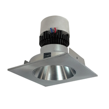 Nora NPR-4SNDC40XNN - 4" Pearl LED Square Retrofit Reflector with Round Aperture, 1000lm / 12W, 4000K, Natural Metal