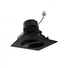 Nora NPRLV-4SG30XBB - 4" Pearl Low Voltage LED Square Adjustable Gimbal Retrofit, 1050lm / 11W, 3000K, Black Finish