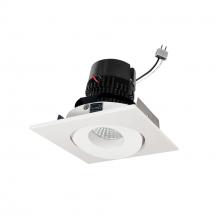 Nora NPRLV-4SGCDXWW - 4" Pearl Low Voltage LED Square Adjustable Gimbal Retrofit, 600lm / 11W, Comfort Dim, White