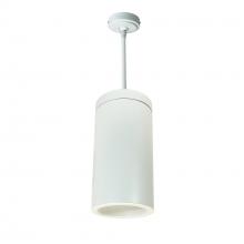 Nora NYLS2-6P35130MWWW6 - 6" CYL PENDANT 3500L 30K REF, MED FLD, WHITE/WHITE FLANGE 120V WHITE CYL 120-277V 0-10V