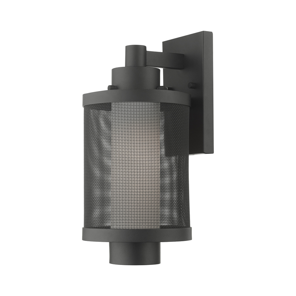 1 Lt Textured Black Wall Lantern