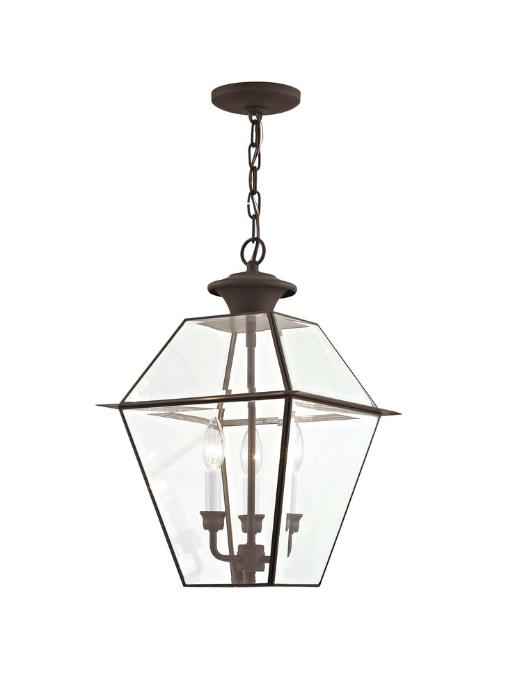 3 Light Bronze Outdoor Chain Lantern