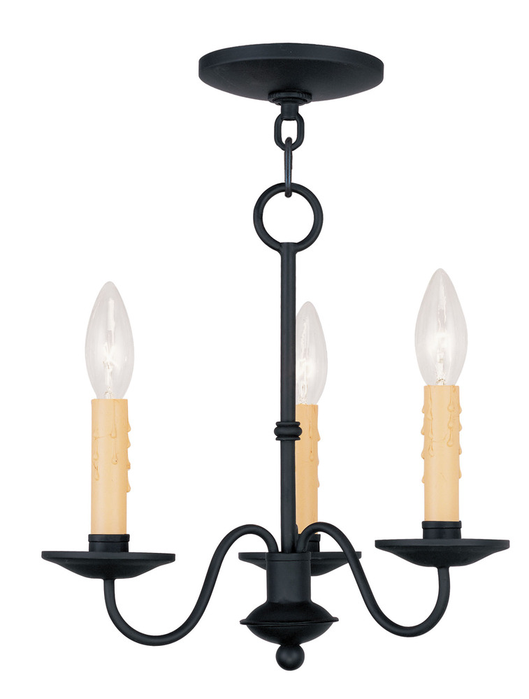 3 Light Black Mini Chandelier