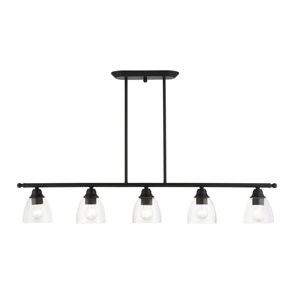 5 Lt Black Linear Chandelier