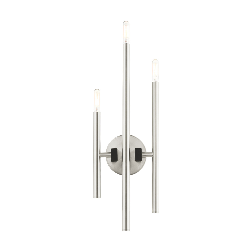 3 Lt Brushed Nickel  ADA Triple Sconce