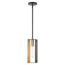 Livex Lighting 45951-14 - 1 Lt Textured Black with Brushed Nickel Accents Pendant