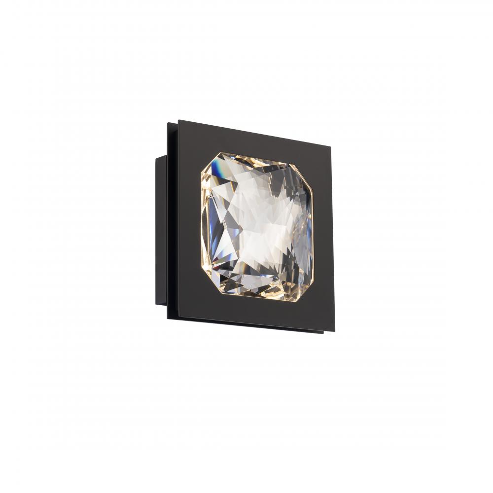 Enchante 10in LED 3000K/3500K/4000K 120V-277V Flush Mount in Aged Brass with Clear Optic Crystal