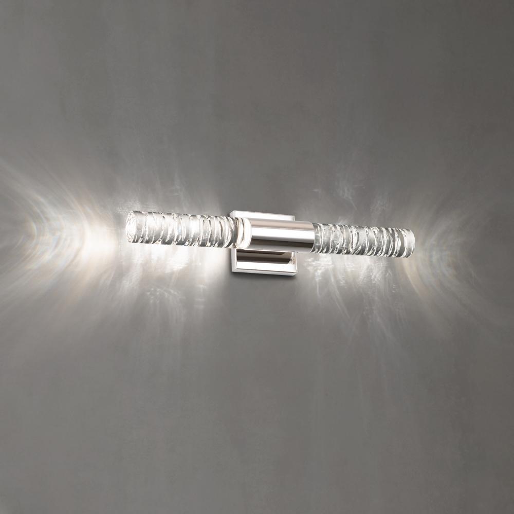 Cru 22in LED 3000K/3500K/4000K 120V/277V Bath Vanity & Wall Light in Polished Nickel with Clear Op