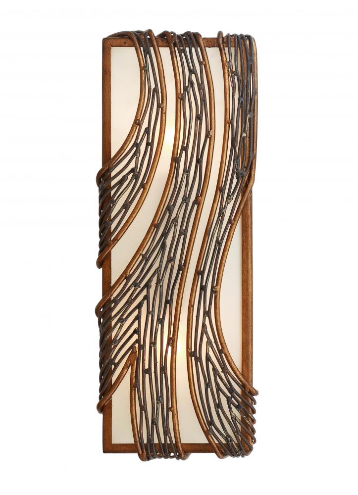 15" 2-Light Flow Vertical Sconce - Hammered Ore