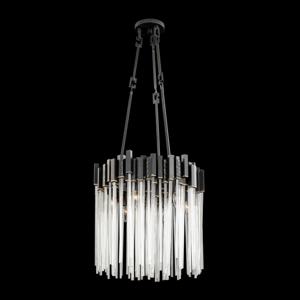 Matrix 6-Lt Pendant - Matte Black/French Gold