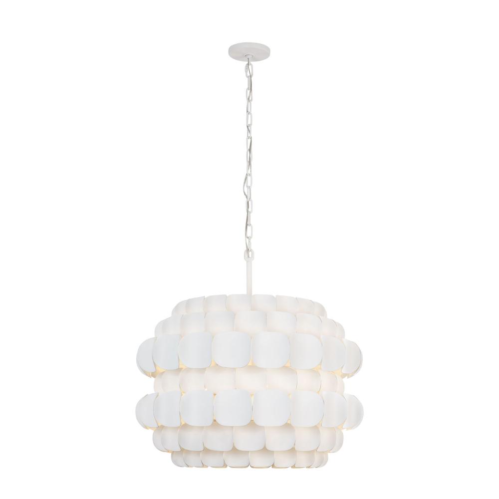 27" 6-Light Swoon Pendant - Matte White