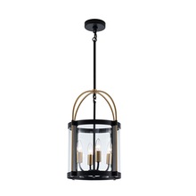 Artcraft AC11514BB - Bonita Collection 4-Light 13" Pendant Black and Brushed Brass