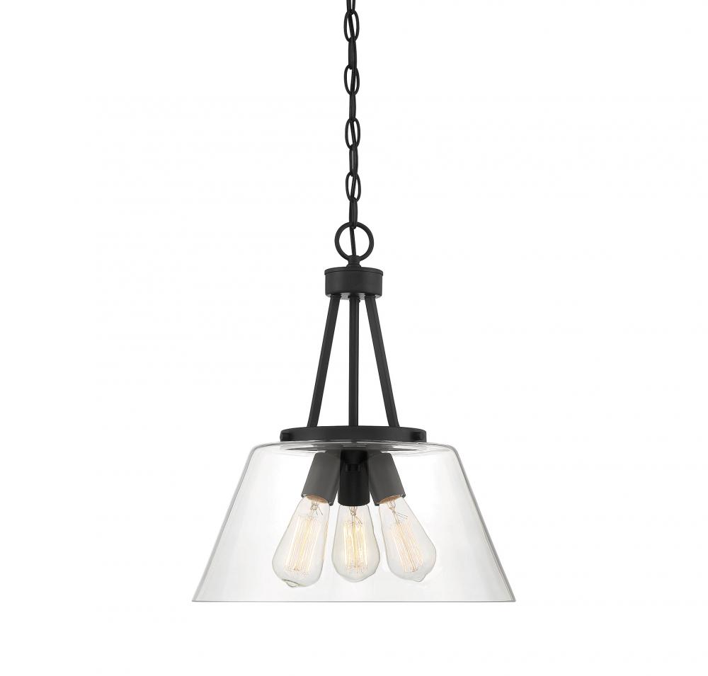 Calhoun 3-Light Pendant in Matte Black