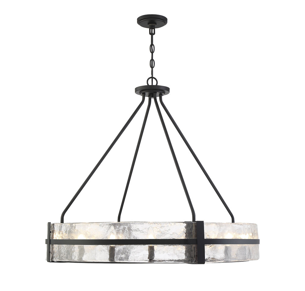 36" 12-Light Hudson Chandelier - Matte Black