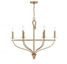 Savoy House 1-1823-6-320 - Charter 6-Light Chandelier in Warm Brass and Rope