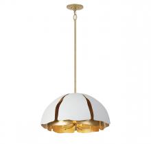 Savoy House 7-1399-5-14 - Brewster 5-Light Pendant in Cavalier Gold with Royal White