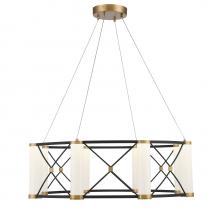 Savoy House 7-1640-8-144 - Aries 8-Light LED Pendant in Matte Black with Burnished Brass Accents