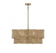 Savoy House 7-1774-6-320 - Ashburn 6-Light Pendant in Warm Brass and Rope