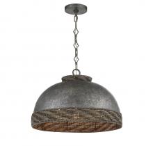 Savoy House 7-748-3-179 - Tripoli 3-Light Pendant in Mottled Zinc with Gray Rattan