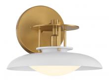 Savoy House 9-1686-1-142 - Gavin 1-Light Wall Sconce in White with Warm Brass Accents