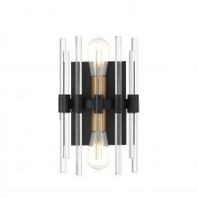 Savoy House 9-1935-2-143 - Santiago 2-Light Wall Sconce in Matte Black with Warm Brass Accents