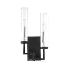 Savoy House 9-2134-2-67 - Folsom 2-Light Adjustable Wall Sconce in Matte Black with Polished Chrome Accents