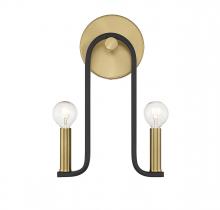 Savoy House 9-5531-2-143 - Archway 2-Light Wall Sconce in Matte Black with Warm Brass Accents