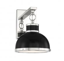 Savoy House 9-8884-1-173 - Corning 1-Light Wall Sconce in Matte Black with Polished Nickel Accents
