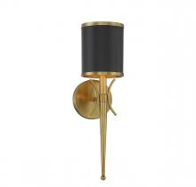 Savoy House 9-9944-1-143 - Quincy 1-Light Wall Sconce in Matte Black with Warm Brass Accents