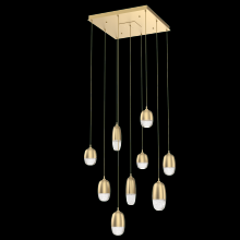 Hammerton CHB0079-09-GB-PC-C01-L3 - Pebble Square 9pc Multi-Pendant