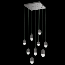 Hammerton CHB0079-09-GP-PC-C01-L3 - Pebble Square 9pc Multi-Pendant