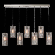 Hammerton PLB0019-05-BS-0-C01-E2 - Uptown Mesh Linear Multi-Pendant-05-Novel Brass-Frosted Glass-Cloth Braided Cord-LED 3000K