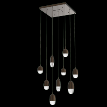 Hammerton CHB0079-09-FB-PC-C01-L1 - Pebble Square 9pc Multi-Pendant