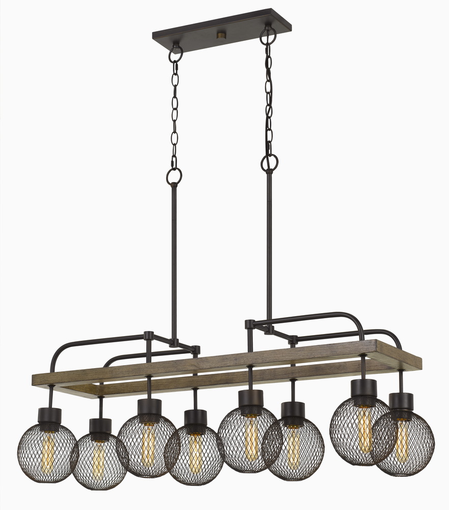 60W X 8 Forio Metal Chandelier With Mesh Round Shade (Edison Bulbs Not included)
